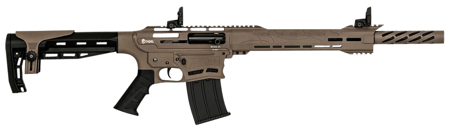 Howa Boss25 Semi-Auto Shotgun CBOSS2512FDE, 18.75", 3" Chmbr, Black Adj Cheek Riser Synthetic Stock, 5 Rds