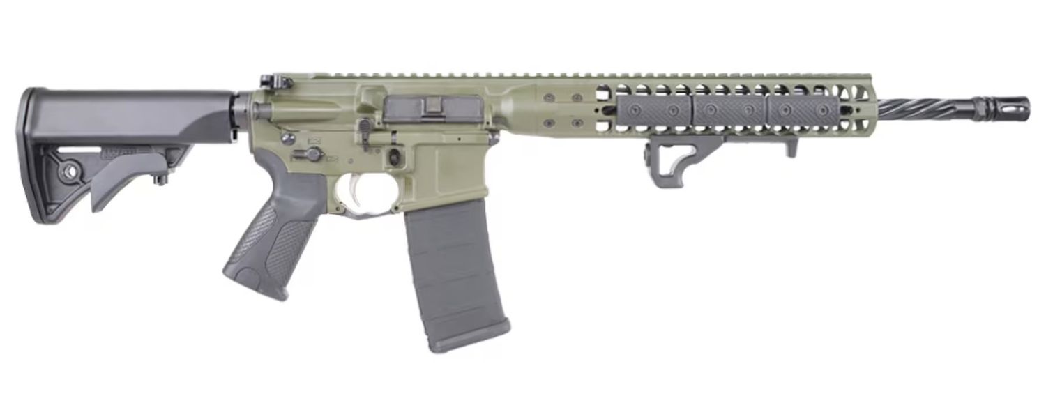 LWRC International IC-DI Rifle ICDIR5ODG16, 5.56 NATO, 16.1", Lwrc Compact Adjustable Stock, OD Green Finish, 30 Rds