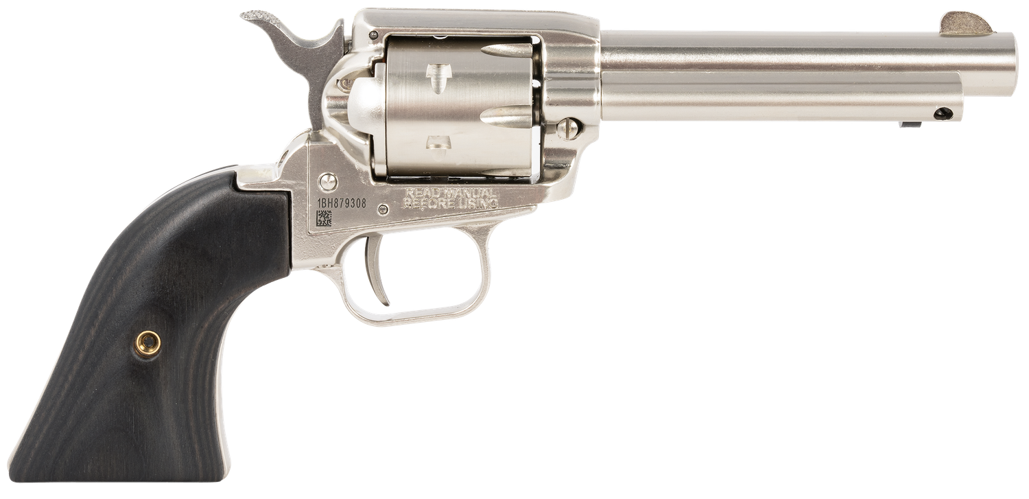 Heritage Rough Rider Revolver RR22NI4BW, 22 LR, 4.75", Black Laminate Grips, Black Nitride Finish, 6 Rds