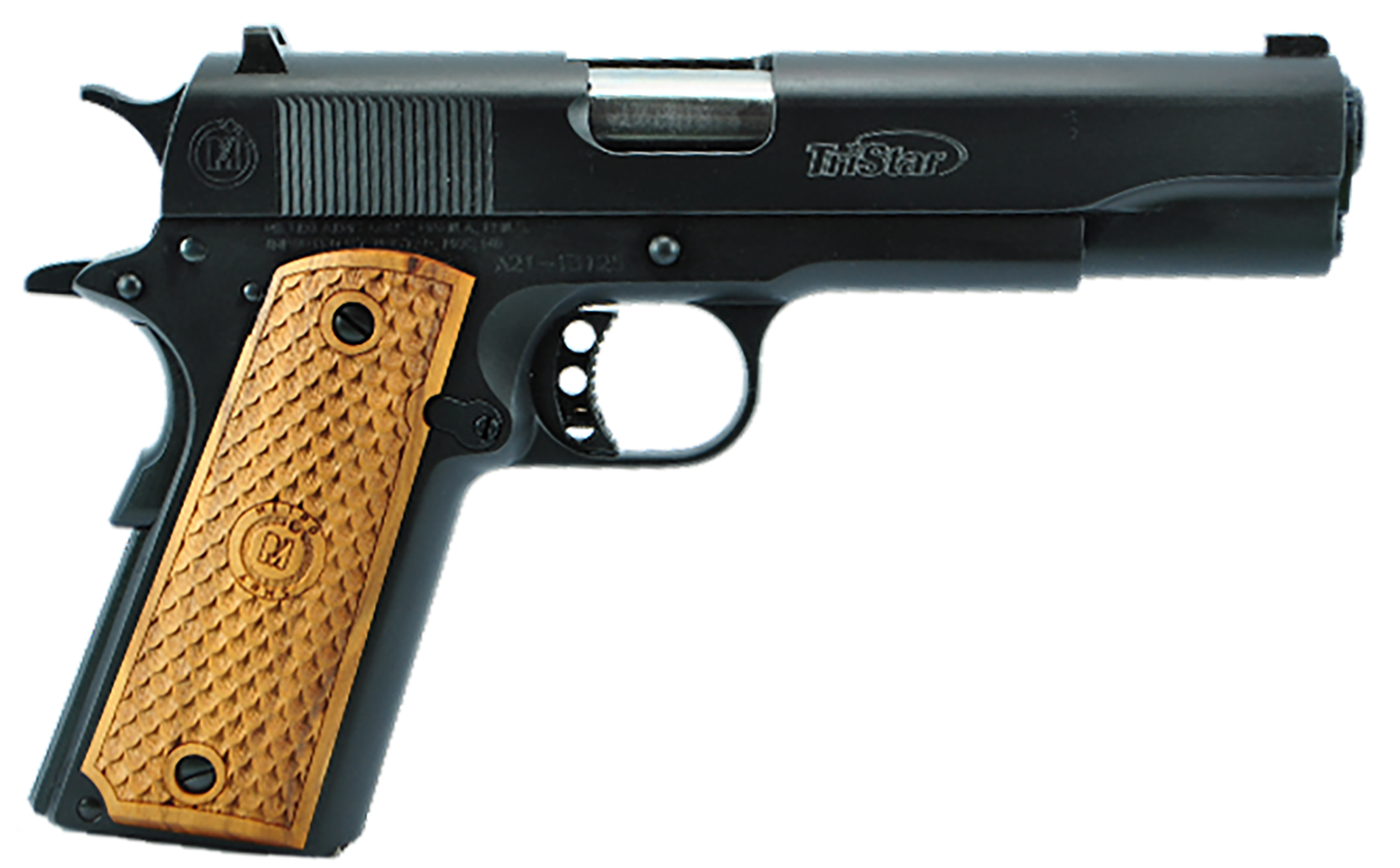 Tri-Star American Classic Government 1911 Pistol 85607, 38 Super, 5in, Wood Grips, Blued Finish, 9 Rds