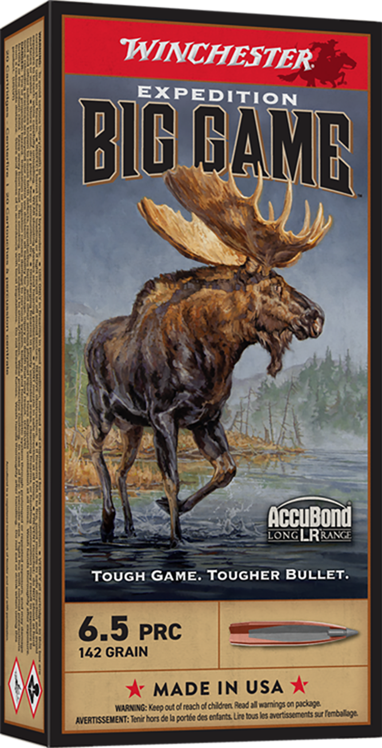 Winchester Expedition Big Game Rifle Ammunition S65PLR, 6.5 PRC, Nosler AccuBond Long-Range, 142 gr, 3020 fps, 20 Rd/Bx