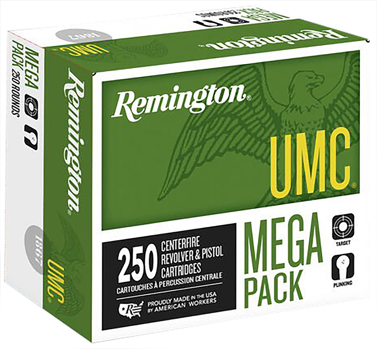 Remington UMC Handgun Ammunition Mega Pack L380APA, 380 ACP, Metal Case (MC), 95 GR, 955 fps, 250 Rd/bx
