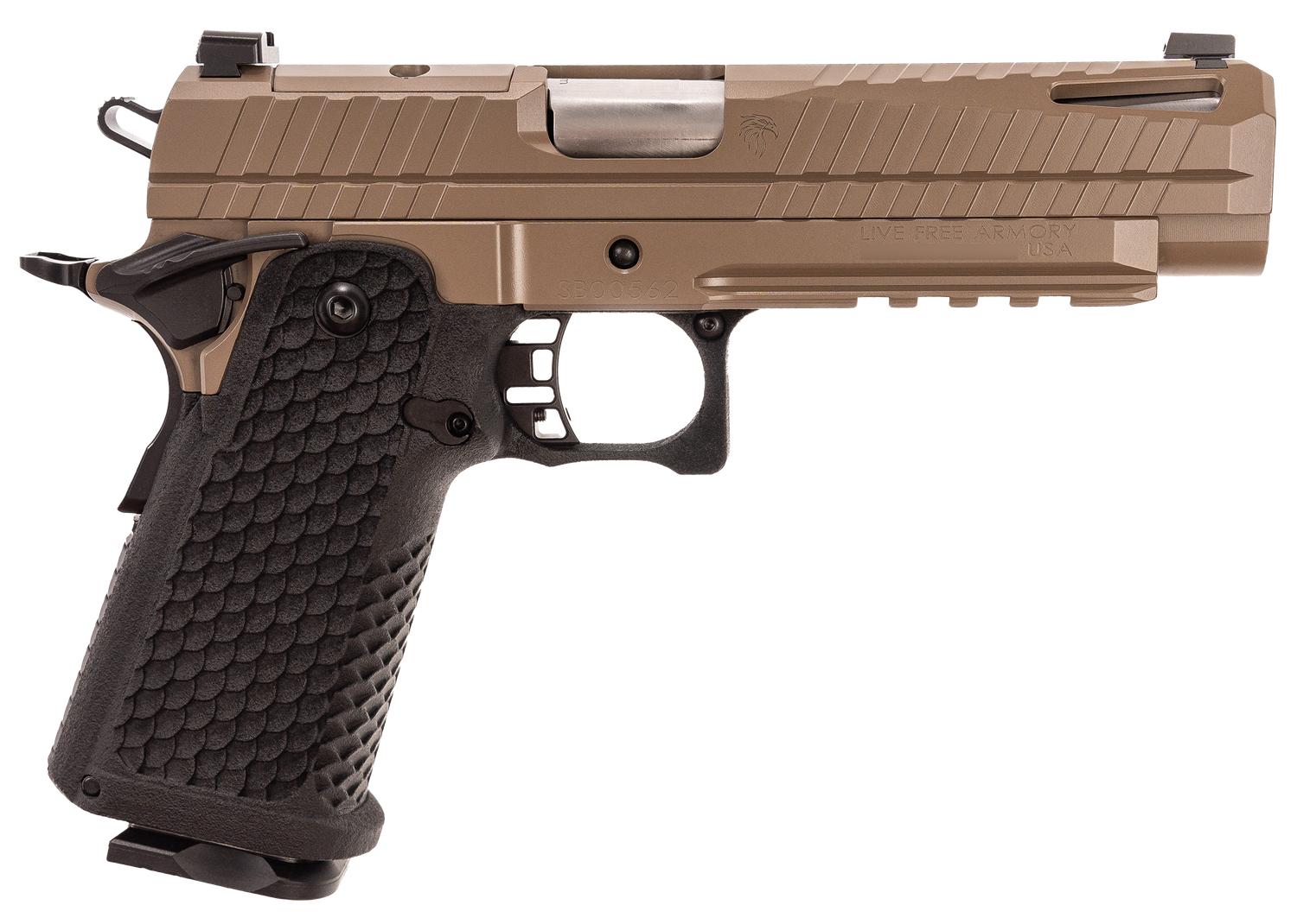 LIVE FREE ARMORY Apollo 11 Optic Ready Pistol LFAPF71202, 9mm Luger, 4.90in, Black Polymer, Elite Flat Dark Earth Cerakote Finish, 17 Rds