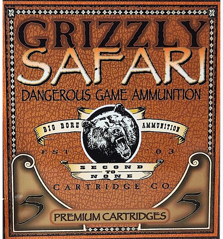 Grizzly Ammunition Safari Rifle Ammunition GC5/416NE2, 500-416 Nitro Express, Solid Brass, 400  GR, 2350  fps, 5 Rd/bx