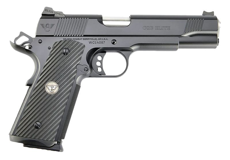 Wilson Combat CQB Elite Pistol CQBEFS-5, 45 ACP, 5in, G10 Diagonal Flat-Bottom, Black Armor Finish, 8 Rds
