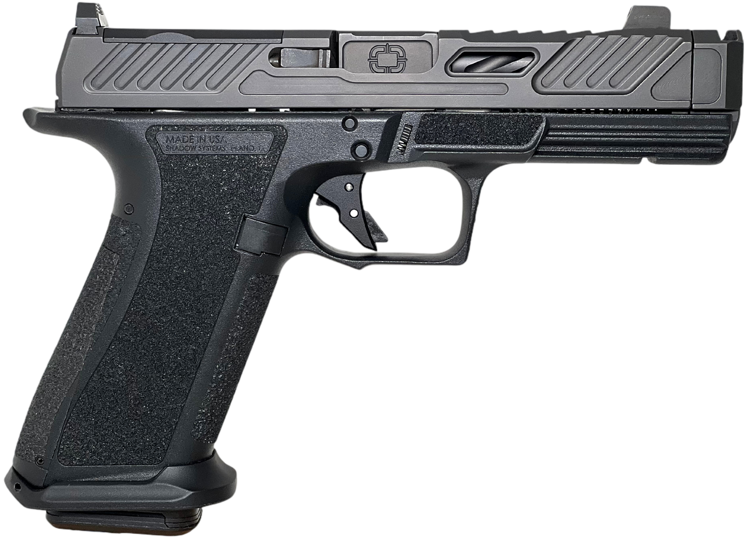 Shadow Systems XR920P Compensator Optic Ready Pistol SS3240, 9mm Luger, 4.25in, Black Interchangeable Backstrap, Black Finish, 10 Rds