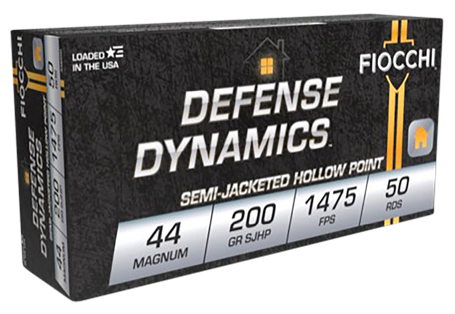 Fiocchi Shooting Dynamics Pistol Ammunition 44B, 44 Remington Mag, Jacketed Hollow Point (JHP), 200 GR, 1475 fps, 50 Rd/bx