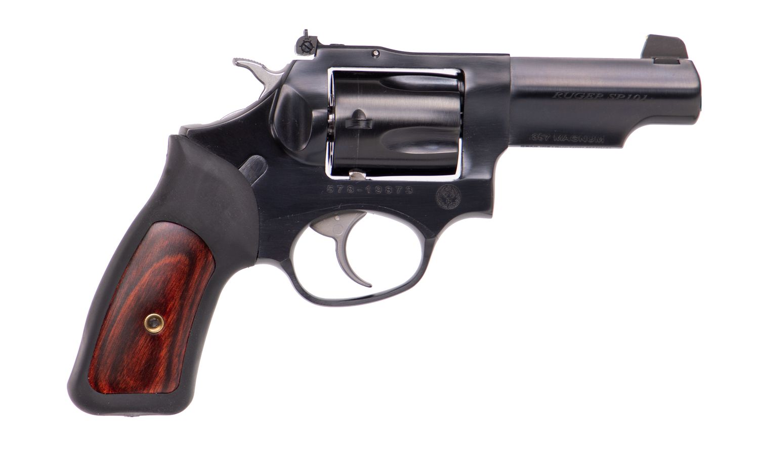 Ruger SP101 Revolver 15707, 357 Mag/38 Special, 3in, Rubber/Walnut Grips, Blued Finish, 5 Rds