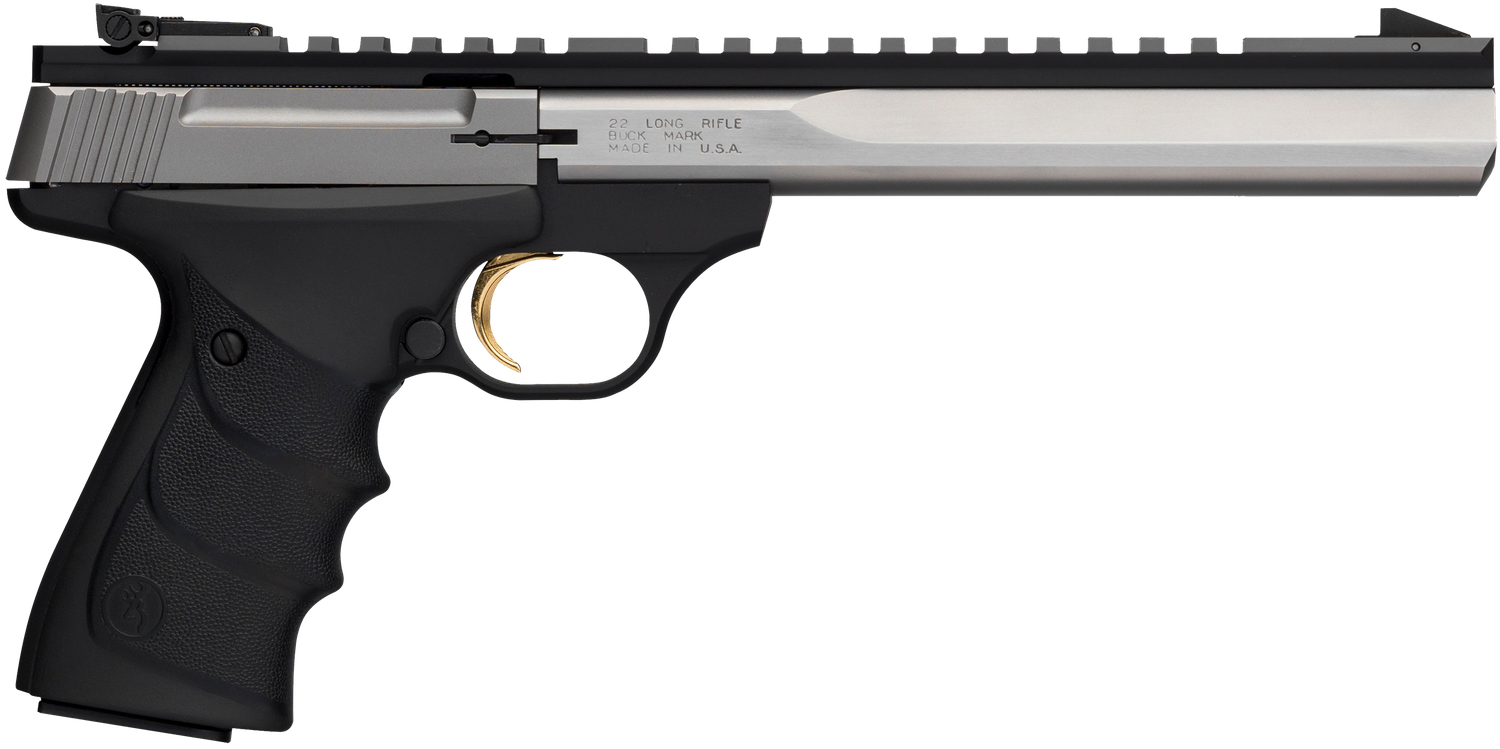 Browning Buck Mark Contour Stainless Pistol 051508490, 22 LR, 7.25", URX Grips, Stainless Finish, 10 Rds