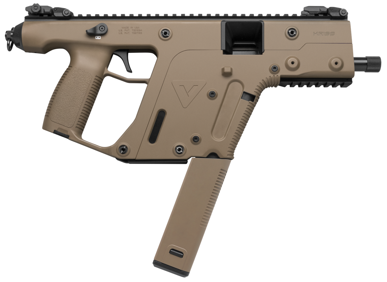 Kriss USA Vector SDP Pistol KV45-PFD20, 45 ACP, 5.5in, FDE Polymer, 30 Rds