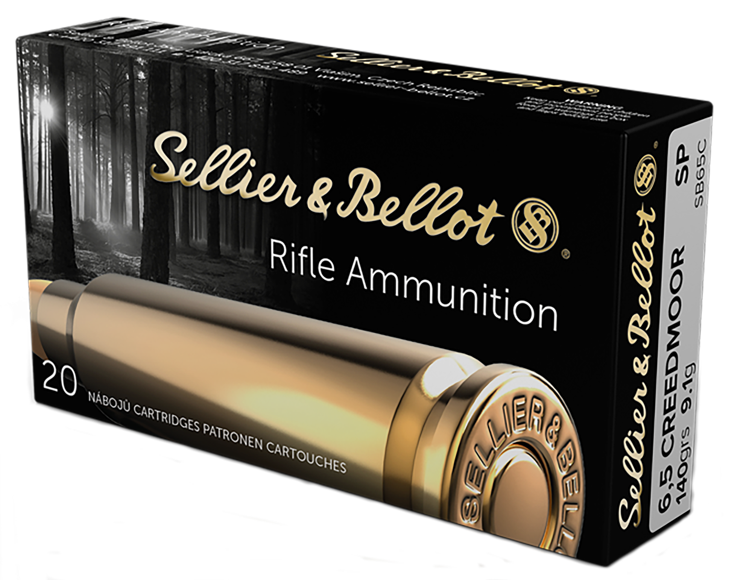 Sellier & Bellot Rifle Ammuntion SB65C, 6.5 Creedmoor, Soft Point, 140 GR, 2657 fps, 20 Rd/bx