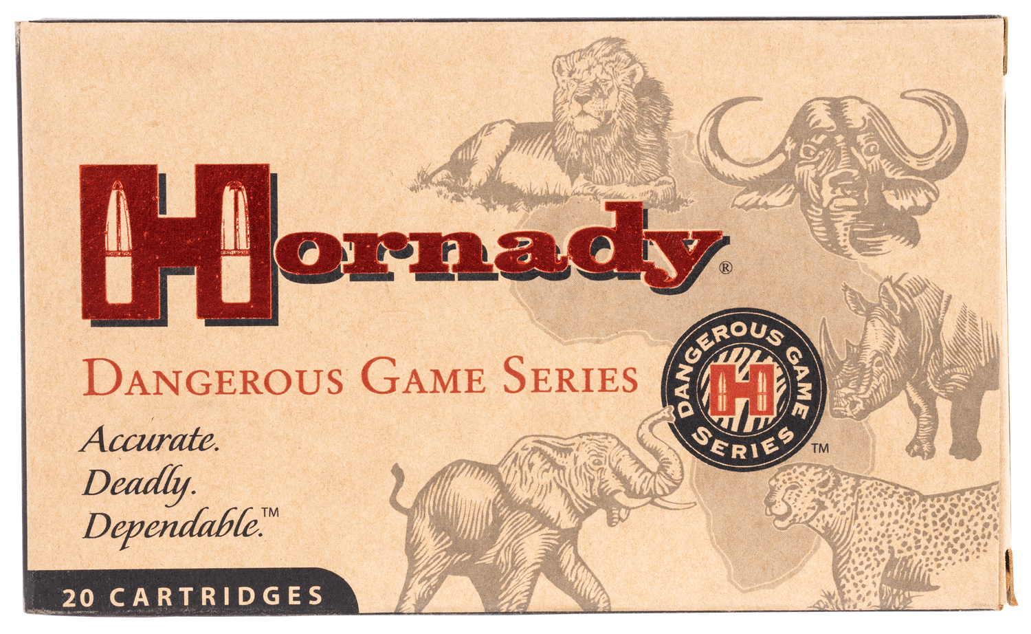 Hornady Dangerous Game Rifle Ammunition 82303, 9.3 X 62, Spire Point Recoil Proof, 286 GR, 2360 fps, 20 Rd/bx