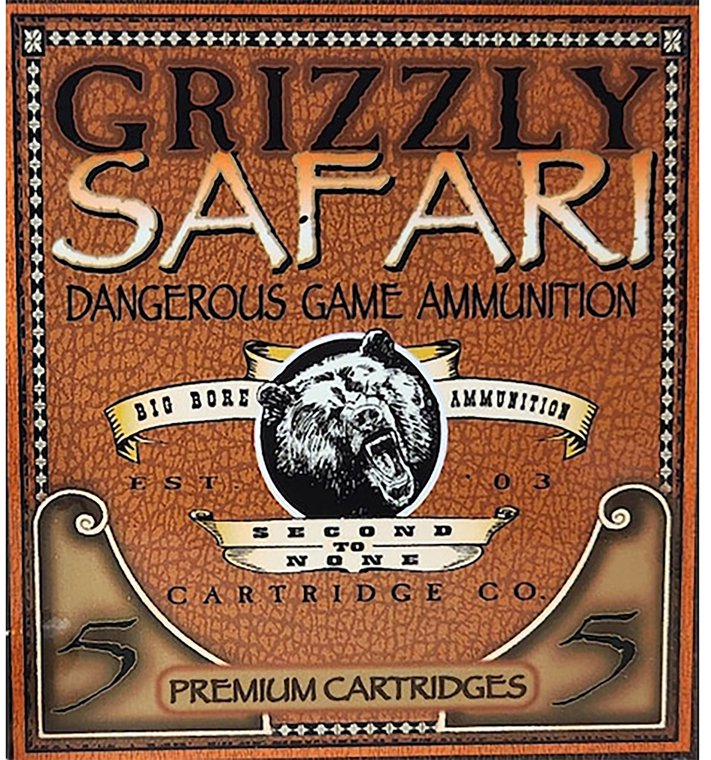 Grizzly Ammunition Safari Rifle Ammunition GC416RG5, 416 Rigby, Solid Brass, 400 GR, 2400 fps, 5 Rd/bx