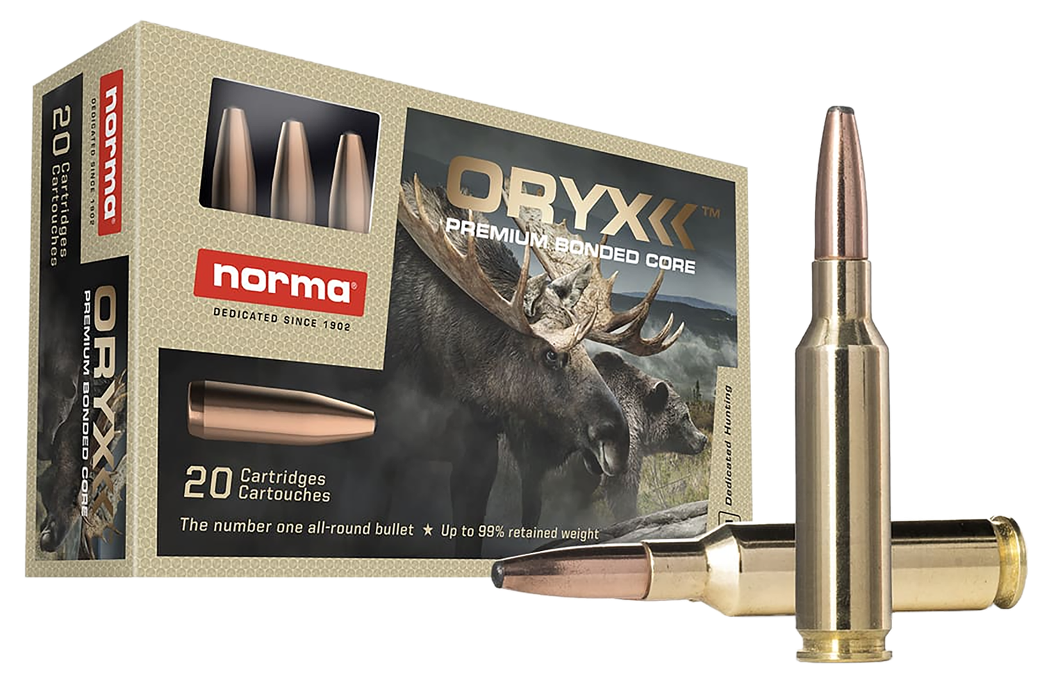 Norma Rifle Ammunition 20166442, 6.5 Creedmoor, Oryx, 156 Gr, 2560 fps, 20 Rd/bx