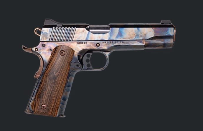 Custom & Collectible Kimber 1911 'Delegate', CNCDELE45, 45 ACP, 5", Bocote Wood Grips, Color Case Hardened Finish, 7 Rds