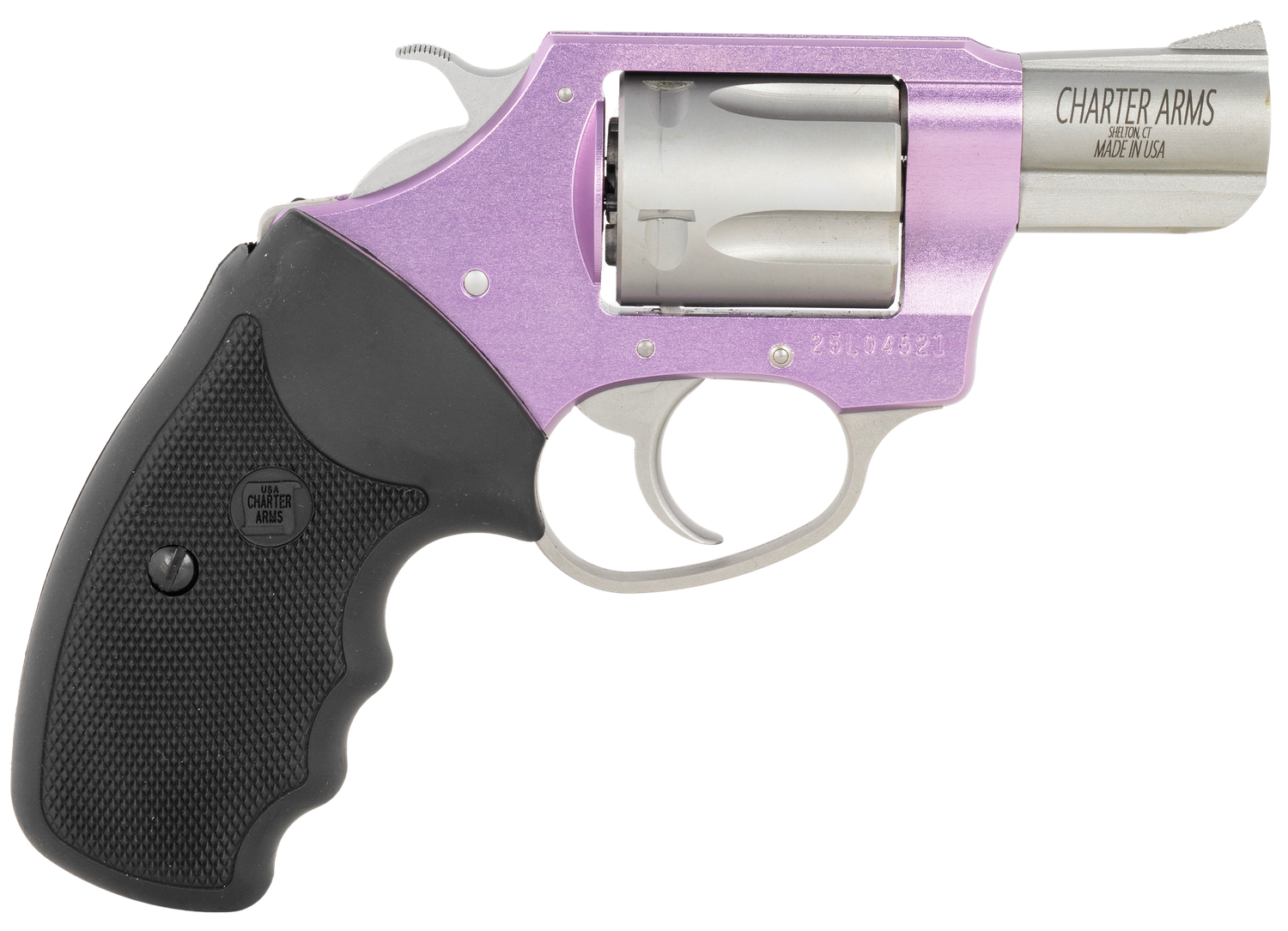 Charter Lavendar Lady Revolver 53840, 38 Special, 2", Rubber Grips, Two-Tone Finish