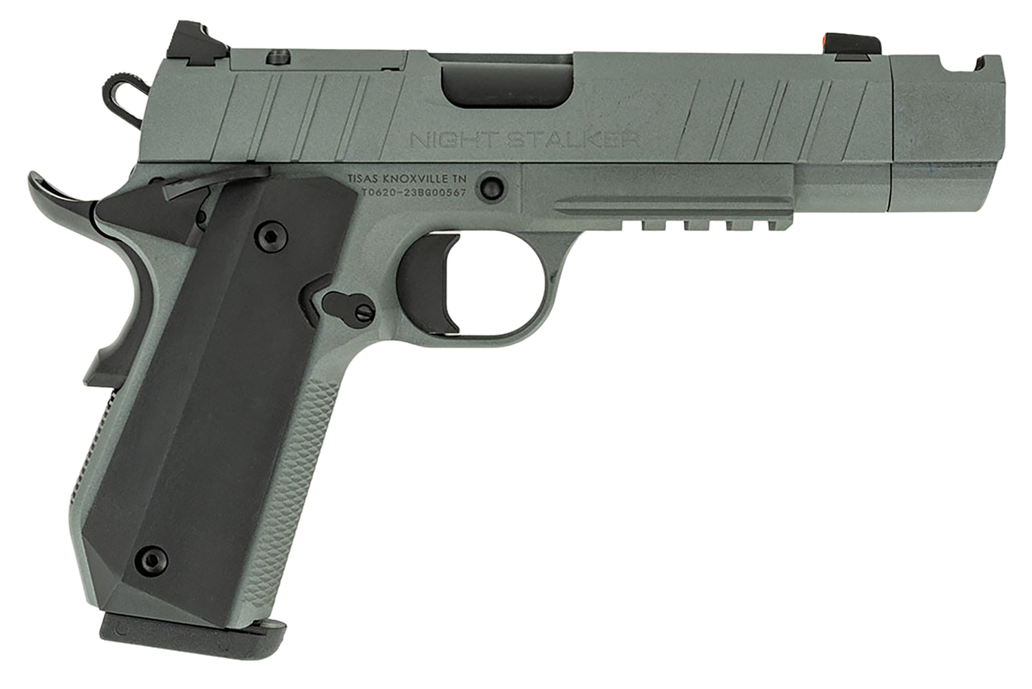 Tisas 1911 Night Stalker Pistol 10100133, 9mm Luger, 4.25in, Gray Cerakote Finish, 10 Rds
