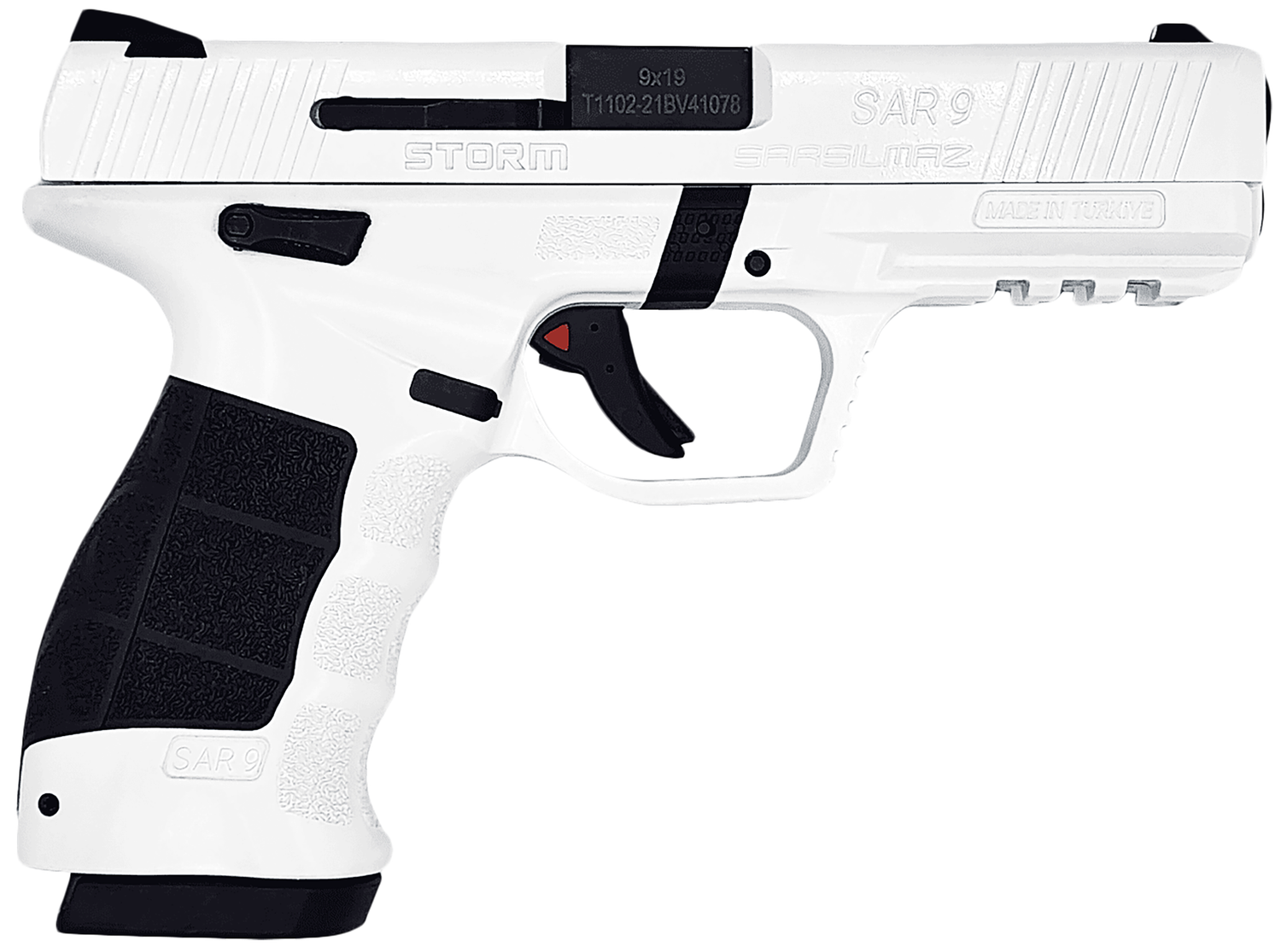 SAR USA SAR9 Storm Pistol SAR9STORMWT, 9mm, 4.40in, Interchangeable Panels, 17 Rds
