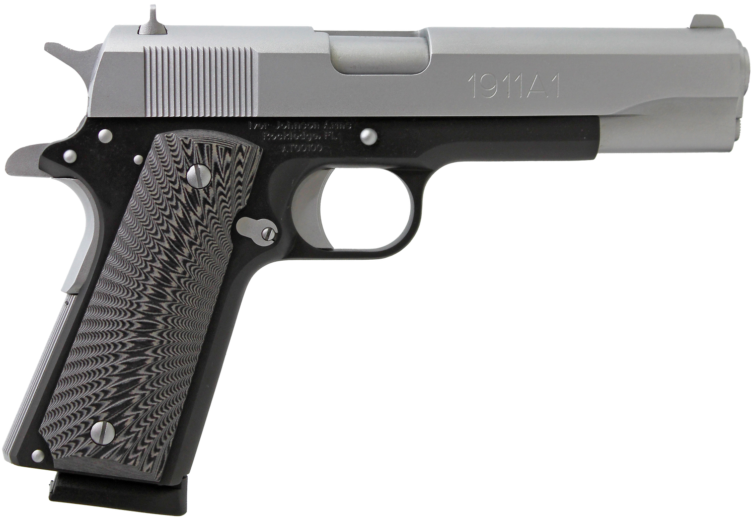 Iver Johnson 1911 A1 Pistol 1911A1TT, 45 ACP, 5in, Black/Gray G10, Two-Tone Finish, 8 Rds