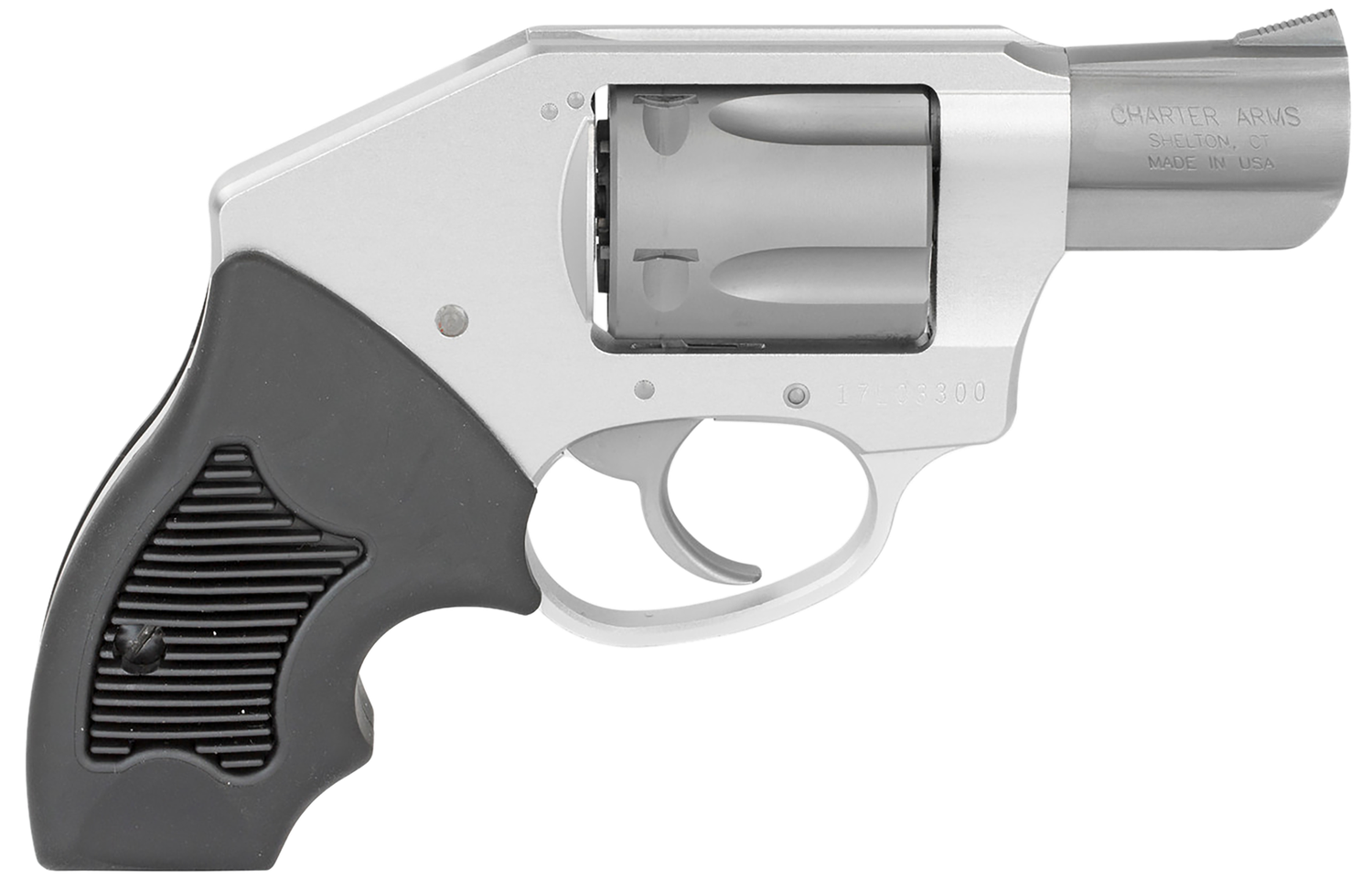 Charter Arms Off Duty Hammerless Revolver 53811, 38 Special, 2", Rubber Grip, Aluminum Finish, 5 Rd