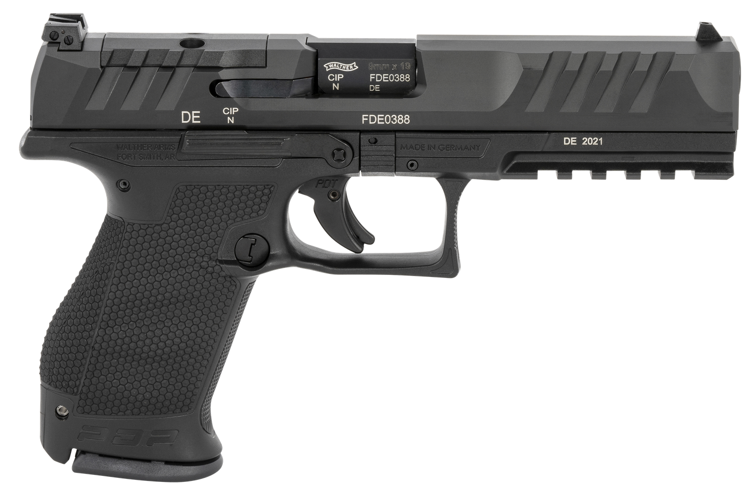 Walther PDP Compact Optic Ready Pistol 2844222, 9mm, 5 in, Polymer Grip, Black Finish, 15 Rd