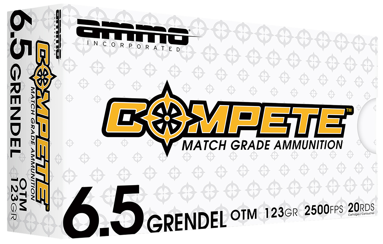 Ammo Inc Compete Rifle Ammunition 65GR123BTHPA20, 6.5 Grendel, Open Tip Match, 123 gr, 2500 fps, 20 Rd/Bx