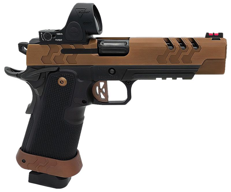 Kimber 2K11 Target Double Stack 1911 Pistol, 3500055, 9mm, 5", Aluminum Grips, Coyote DLC Slide, Polished PVD Barrel, w/Trijicon SRO, 20+1