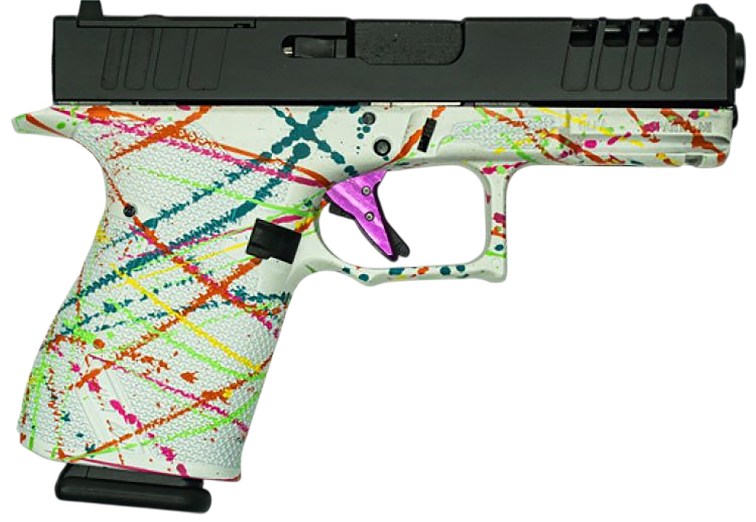 Great Lakes Striker Optic Ready Pistol GL19SWHT, 9mm, 4in, Splatter Cerakote Finish, 15 Rds