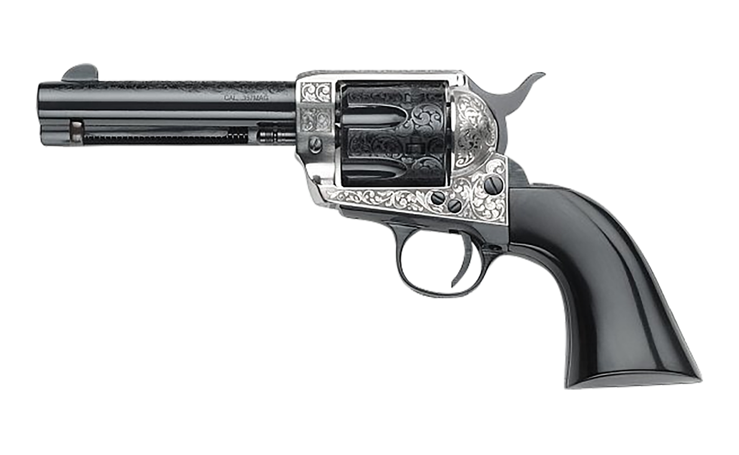 Pietta 1873 Great Western II Gambler's Royale Revolver GW357GR434NMUB, 357 Mag, 4.75in, Black Wood, Steel Frame Finish, 6 Rds