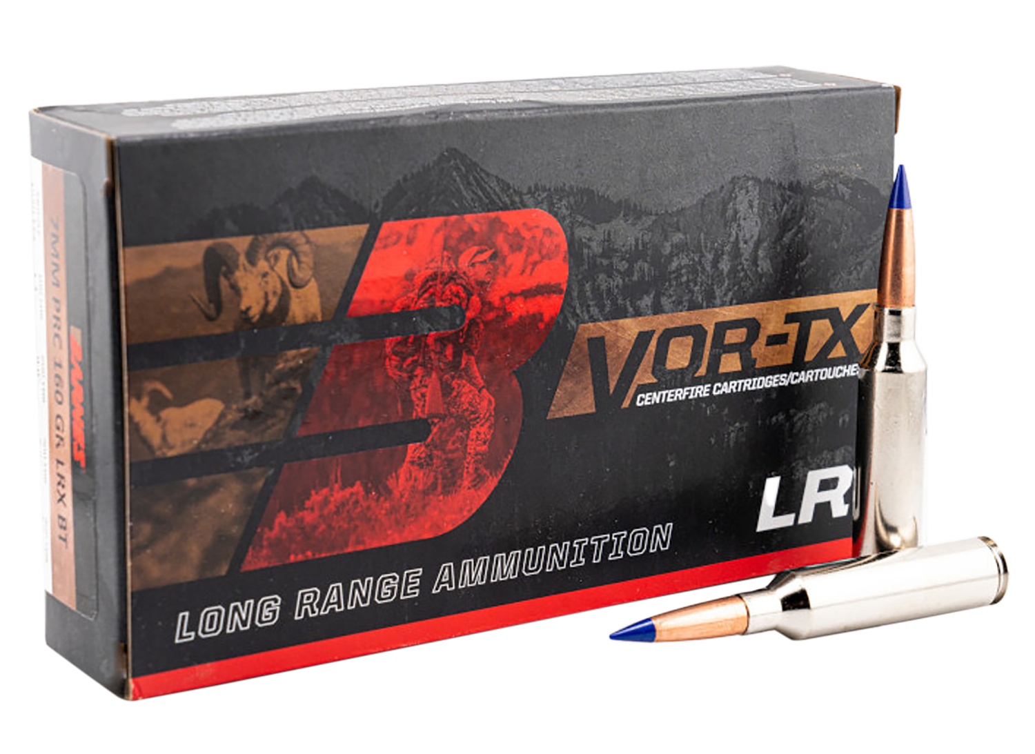 Barnes Rifle Ammunition 32245, 7mm PRC, LRX Boat Tail, 160 gr, 20 Rd/Bx