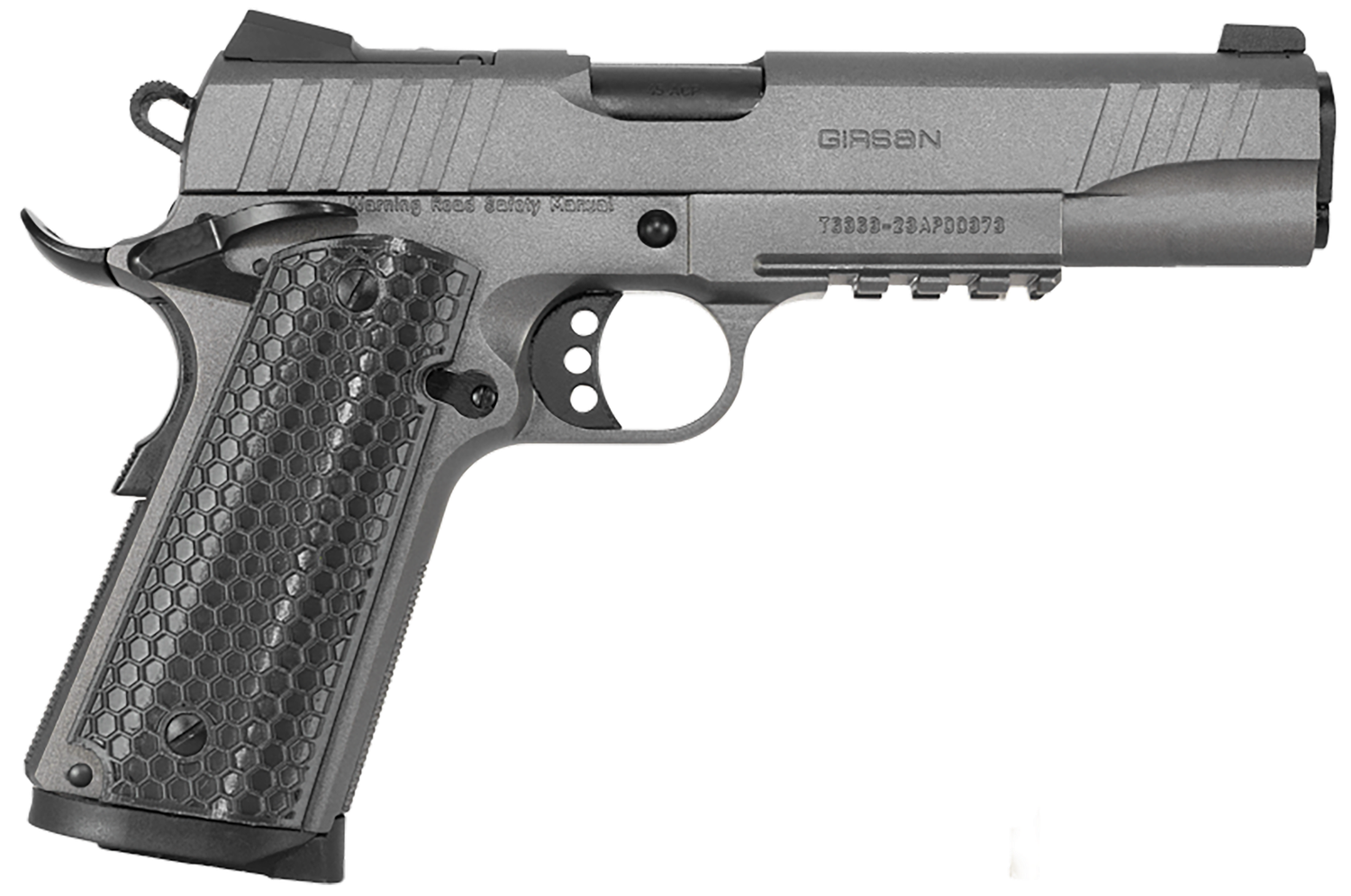 EAA MC1911 S Influencer Optic Ready Pistol 391149, 38 Super, 5in, Gray Polymer Grips, Tungsten Gray Cerakote Finish, 9 Rds