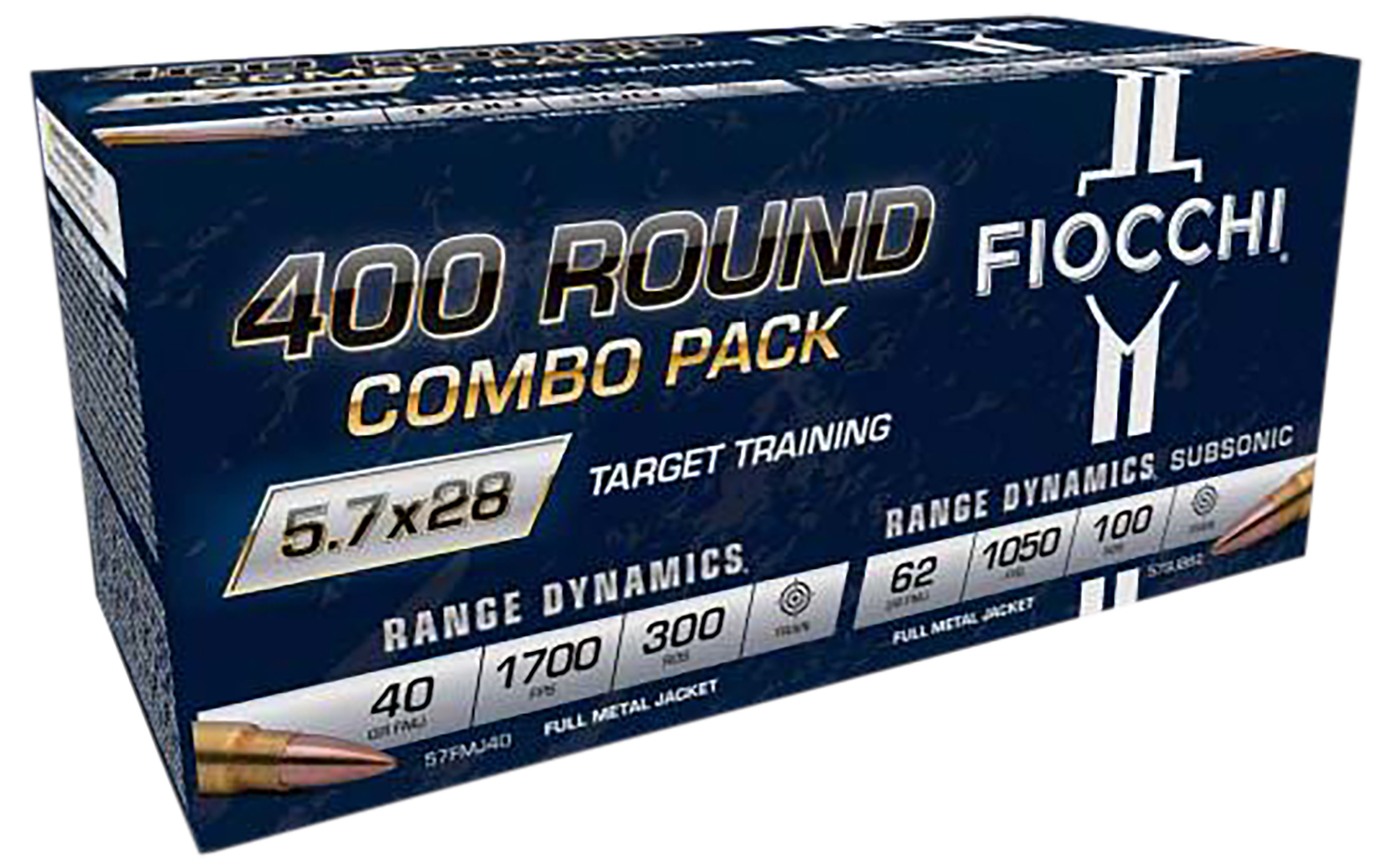 Fiocchi Hyperformance Pistol Ammunition 57COMSUB, 5.7x28mm, Full Metal Jacket (FMJ)