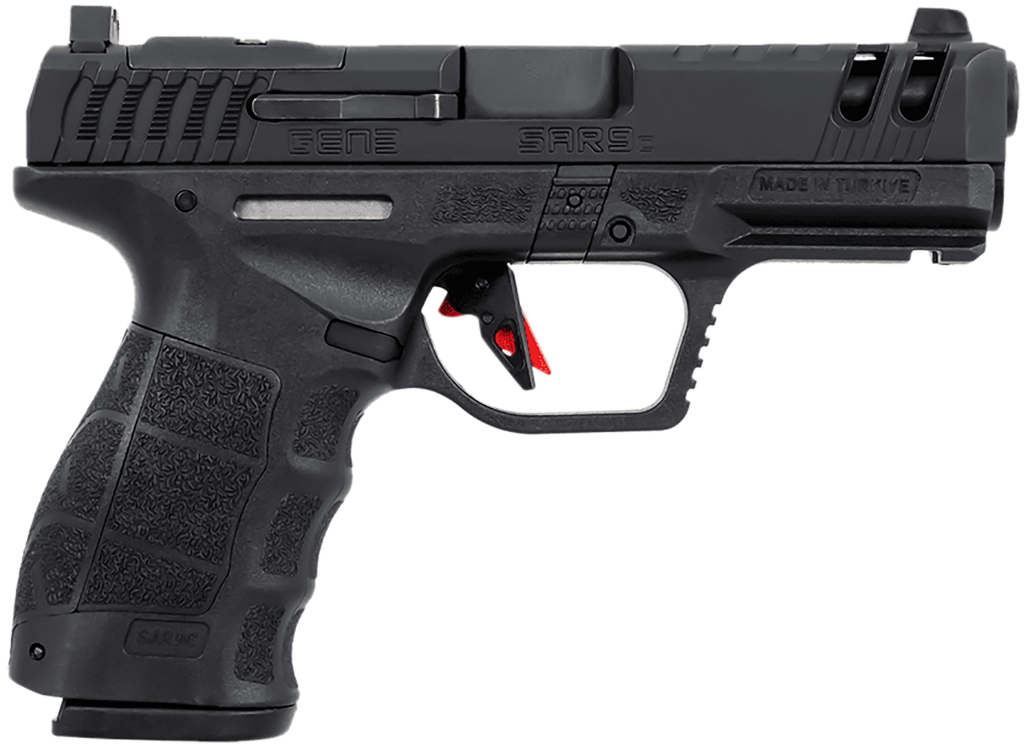 SAR USA SAR9 C Gen3 Pistol SAR9CG3BL, 9mm Luger, 4in, Black Interchangeable Backstrap Grips, Black Finish, 15 Rds