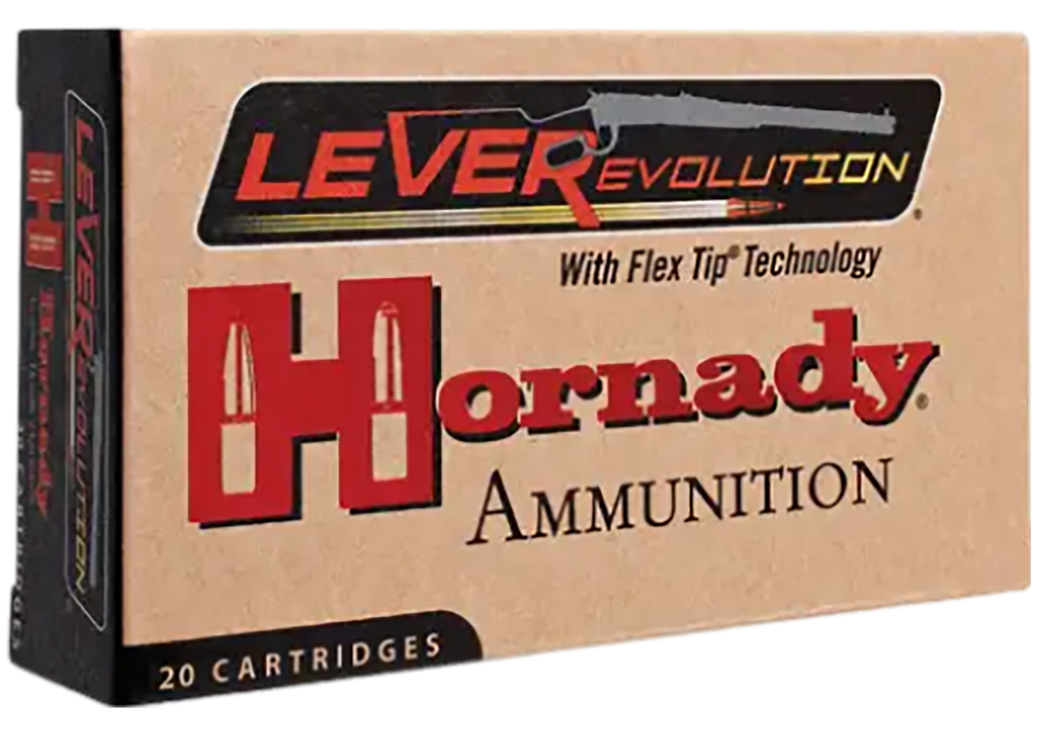 Hornady LeveRevolution Rifle Ammunition 82747, 45-70 Govt, Flex Tip, 325 GR, 2050 fps, 20 Rd/bx