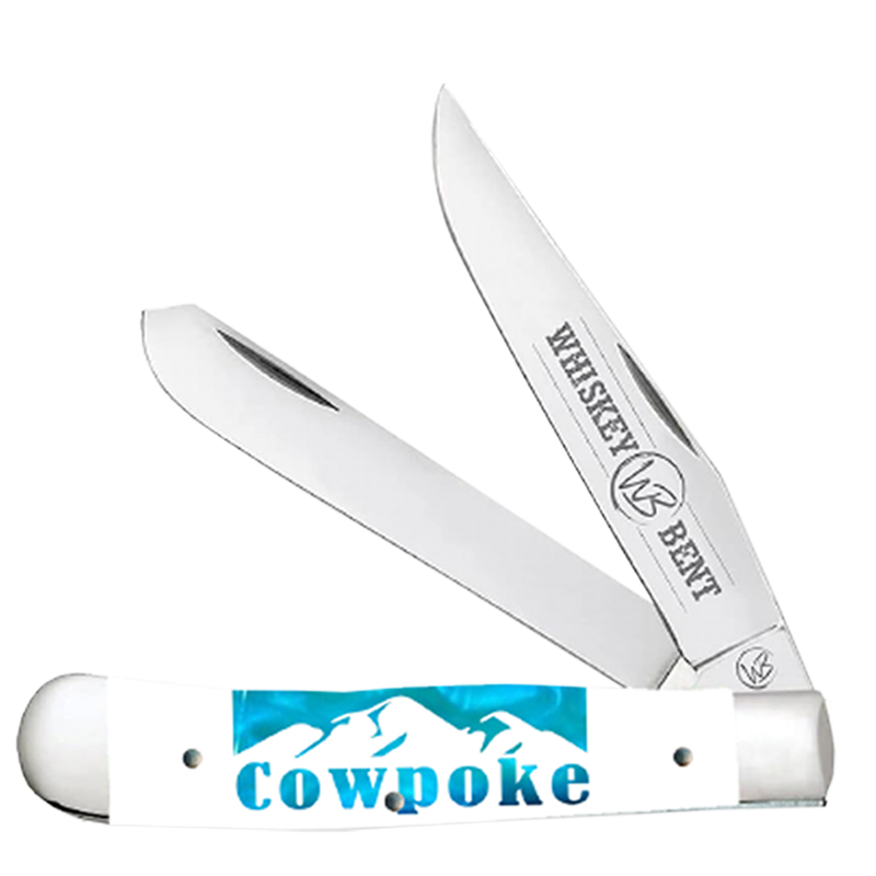 Whiskey Bent Knives Trapper Knife w/Clip Point & Spey Blade, Menthol Cowpoke Handle (WB11-100)