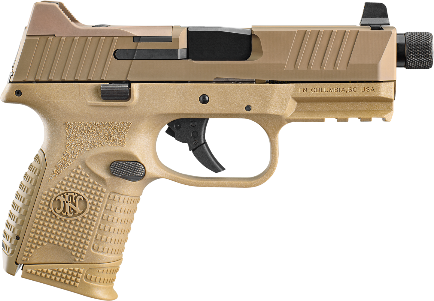 FN Herstal 509CT w/Optic Optic Ready Pistol 66100781, 9mm Luger, 4.32in, FDE Textured w/Interchangeable Backstrap, Flat Dark Earth Finish, 10 Rds
