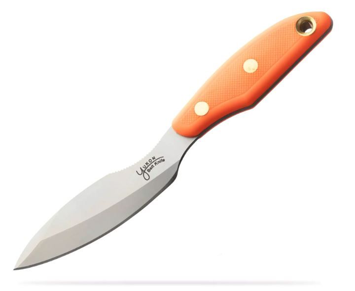 Knives of Alaska Yukon #2 Knife Elliptical Blade Shape, Orange Handle (00823FG)