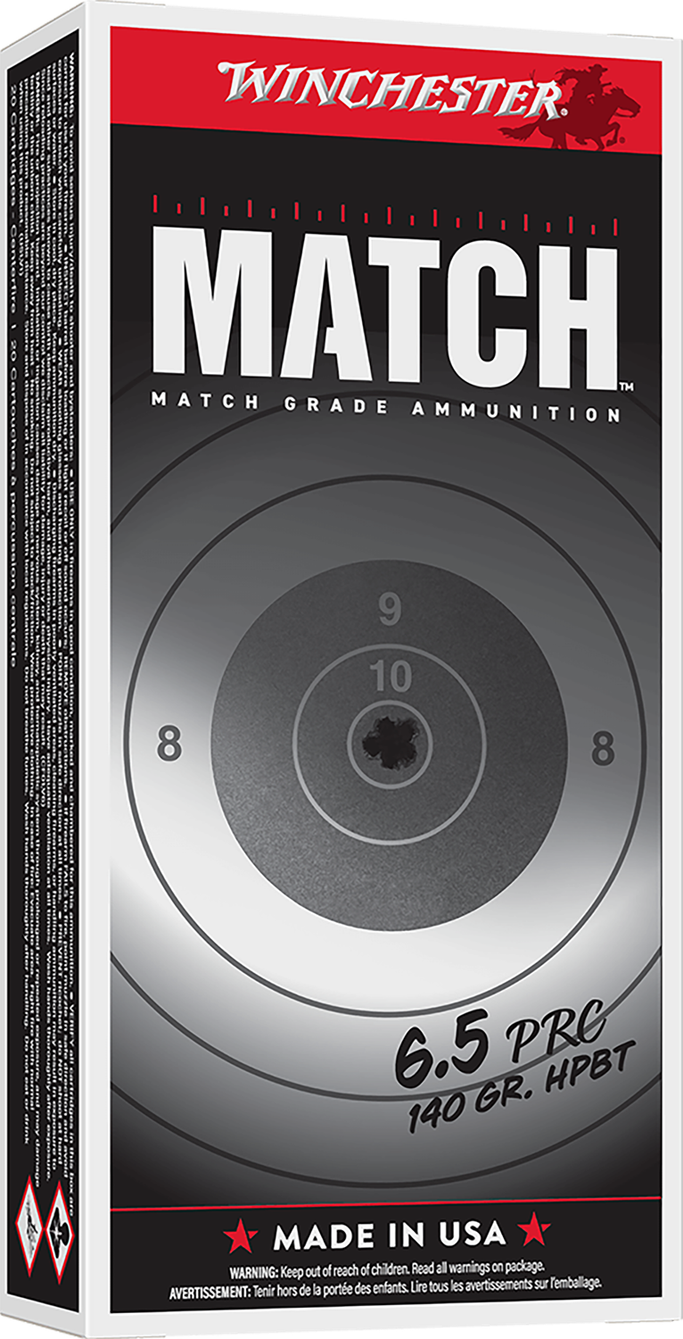 Winchester Match Rifle Ammunition S65PM, 6.5 PRC, Sierra MatchKing BTHP, 140 gr, 3030 fps, 20 Rd/Bx