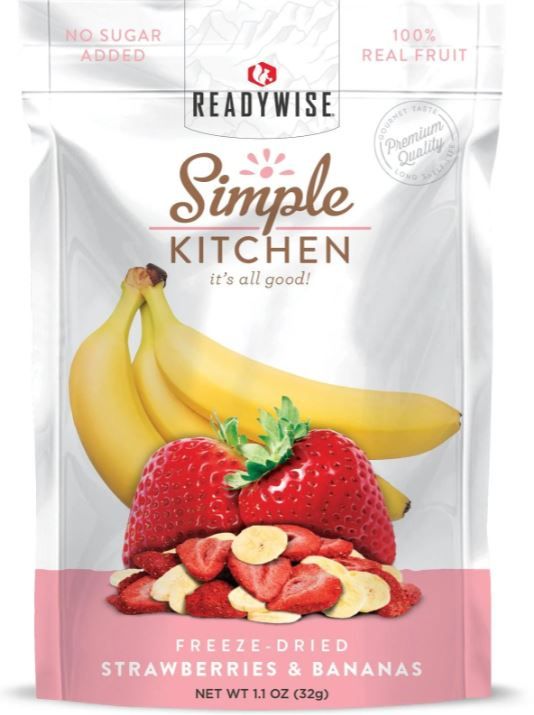 ReadyWise Emergency Food, Freeze-Dried Strawberries and Bananas