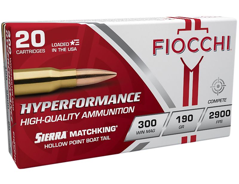 Fiocchi Exacta Match Rifle Ammunition 300WMMKE, 300 Winchester Magnum, Match King Hollow Point (HP), 190 GR, 3100 fps, 20 Rd/bx