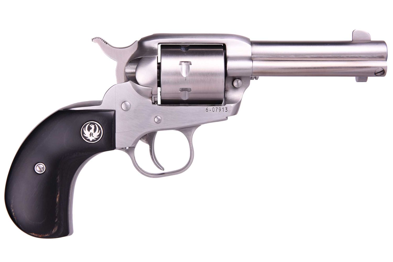 Ruger Single-Seven Revolver 8163, 327 Fed Mag, 3-3/4in, Black Laminate Grips, Stainless Finish, 7 Rds