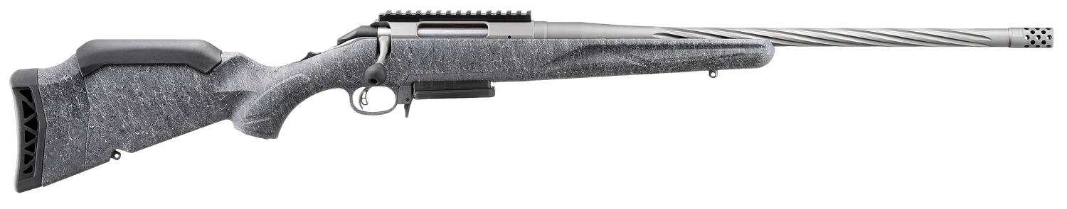 Ruger American Gen II, Bolt Action Rifle, 30-06 Springfield, 20" Cobalt Cerakote Threaded Barrel, Adjustable Gray Splatter Stock, 4 Rds, 46913
