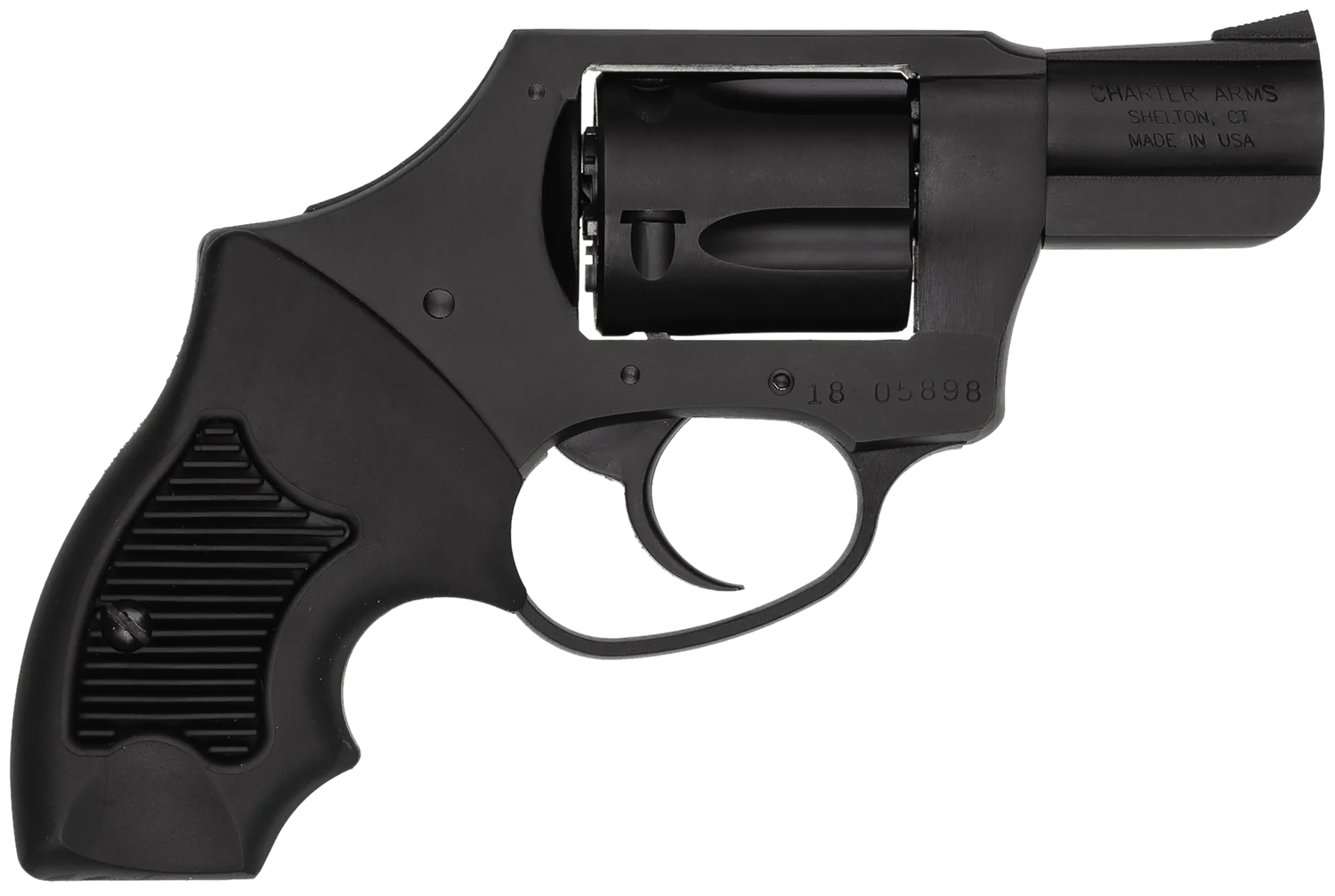 Charter Arms Undercover Hammerless Revolver 13811, 38 Special, 2", Black Rubber Grip, Blue Finish, 5 Rd