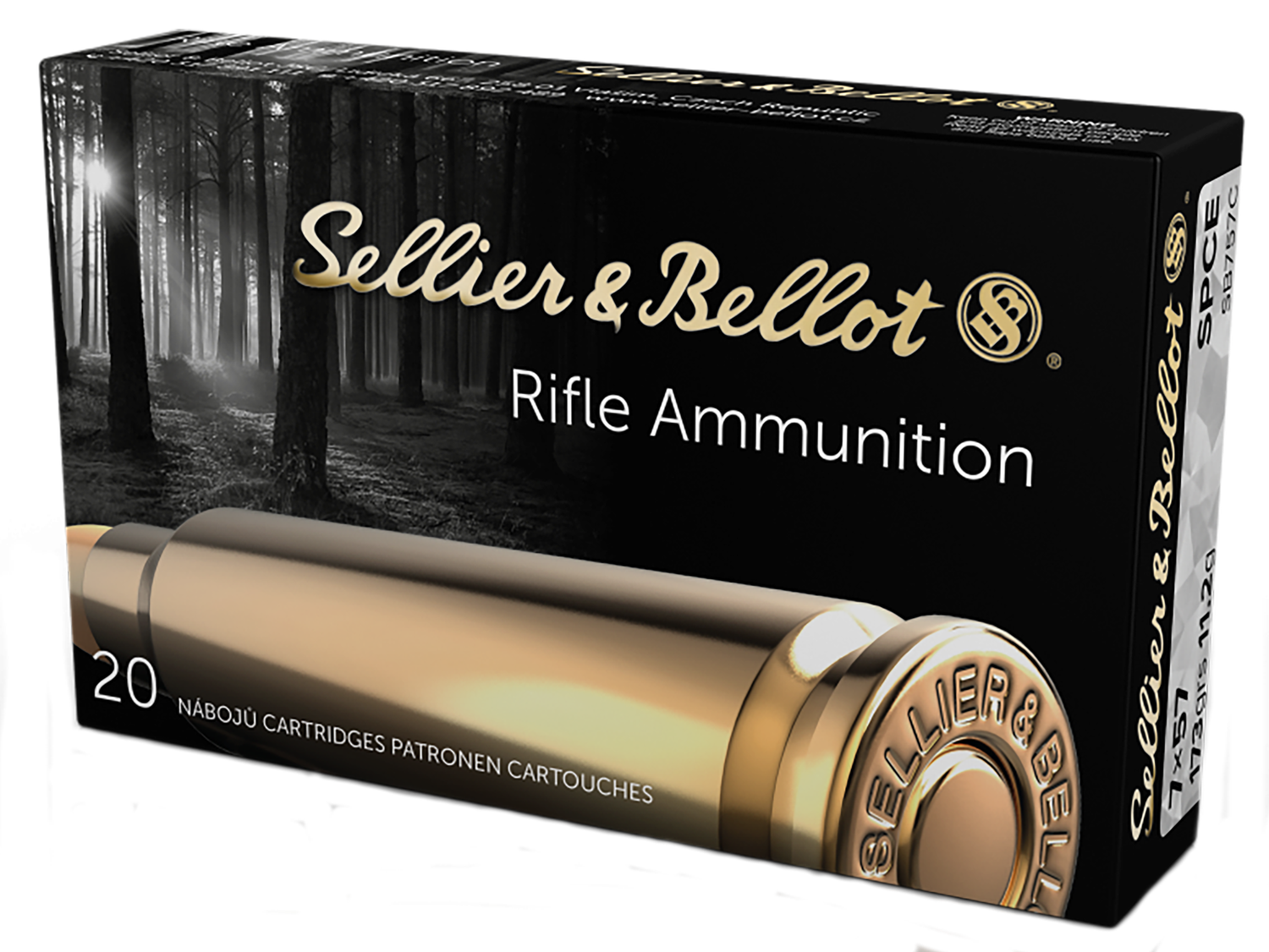 Sellier & Bellot Rifle Ammunition SB757C, 7mmX57mm Mauser, Soft Point Cut-through Edge, 173 GR, 2379 fps, 20 Rd/Bx