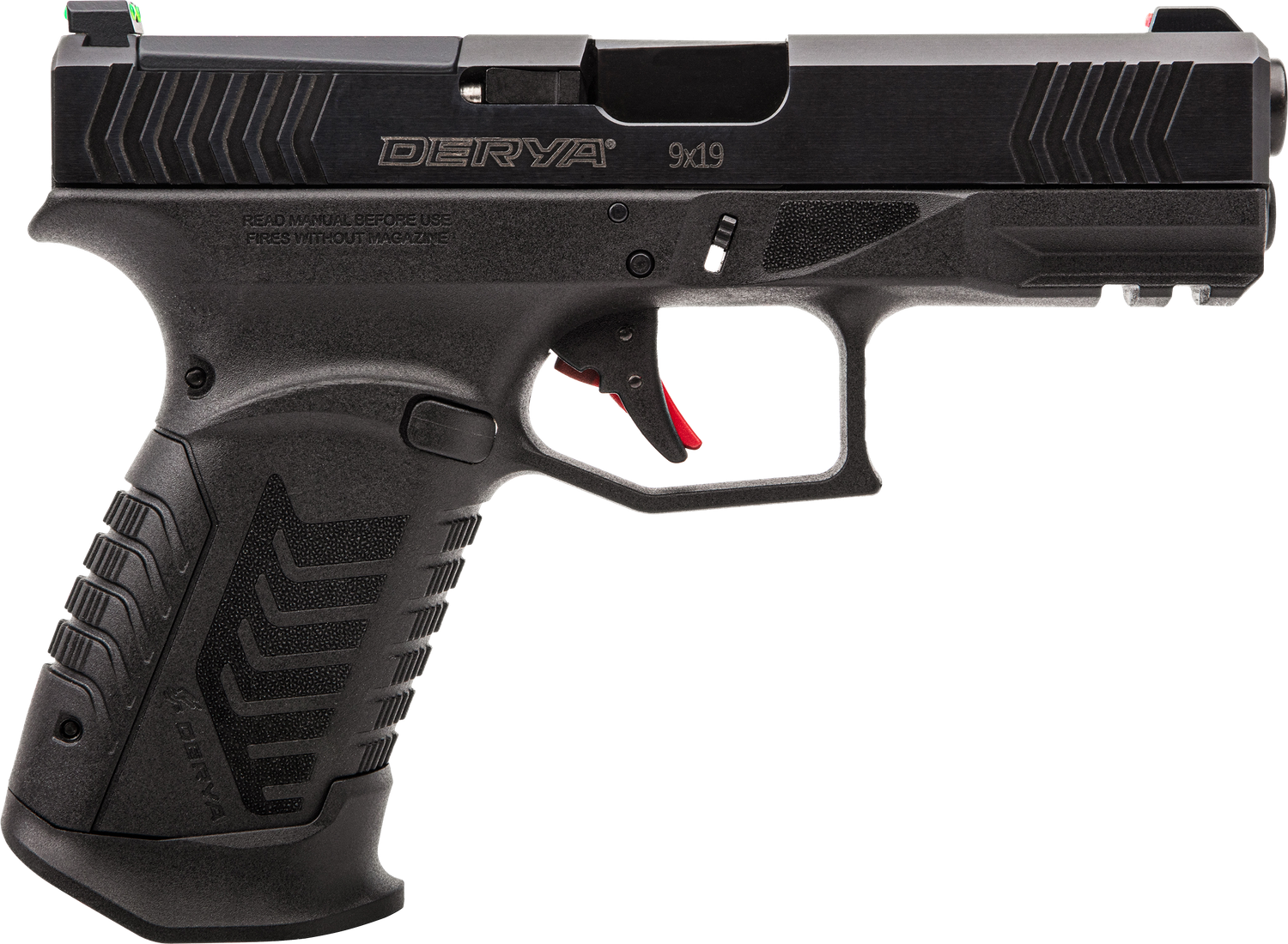 Derya DY9 Pistol DY9US, 9mm Luger, 4.02in, Black Interchangeable Backstrap, Black Finish, 15 Rds