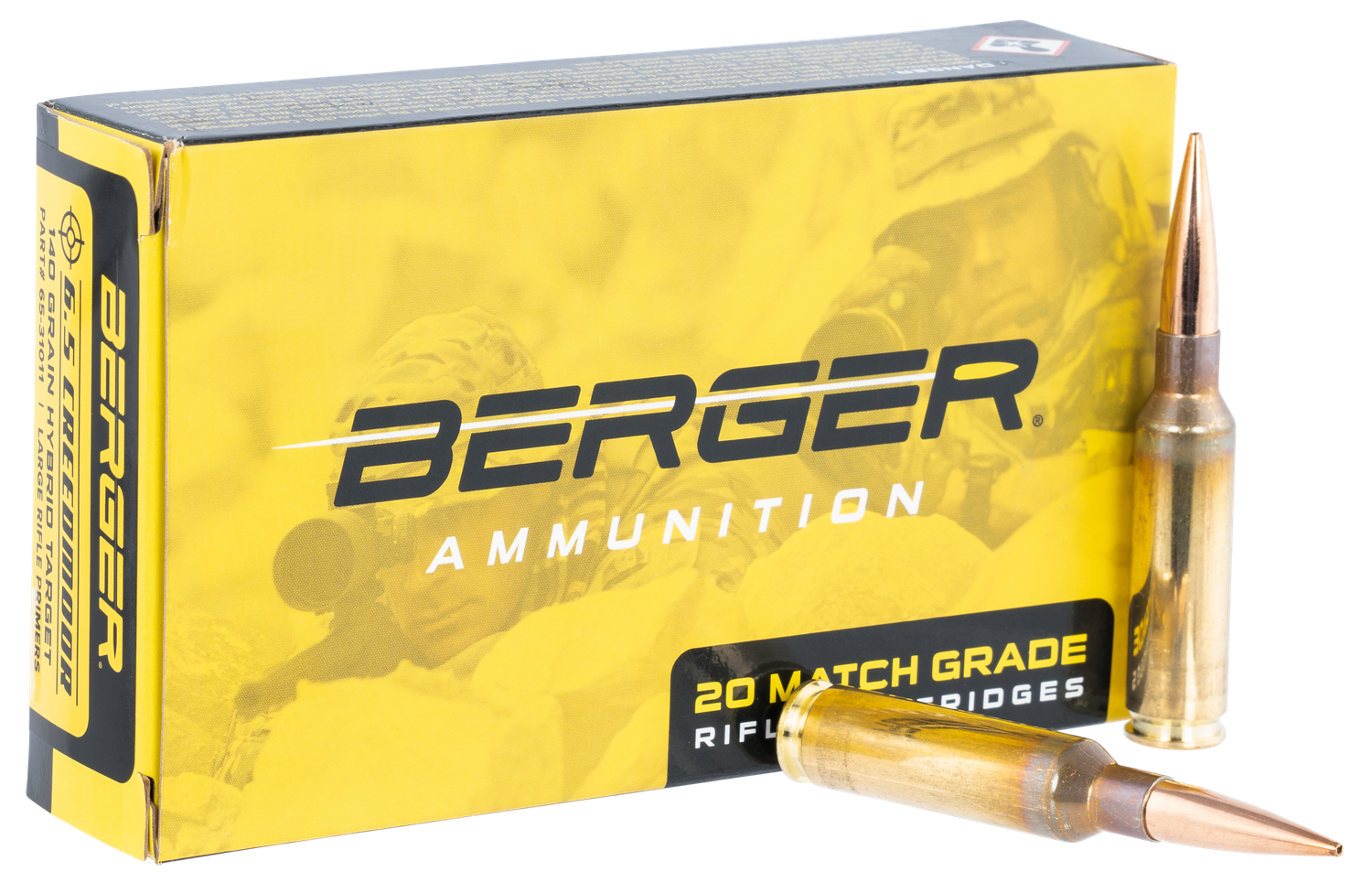 Berger Bullets Rifle Ammunition 31011, 6.5 Creedmoor, Hybrid, 140 gr, 2850 fps, 20 Rd/Bx