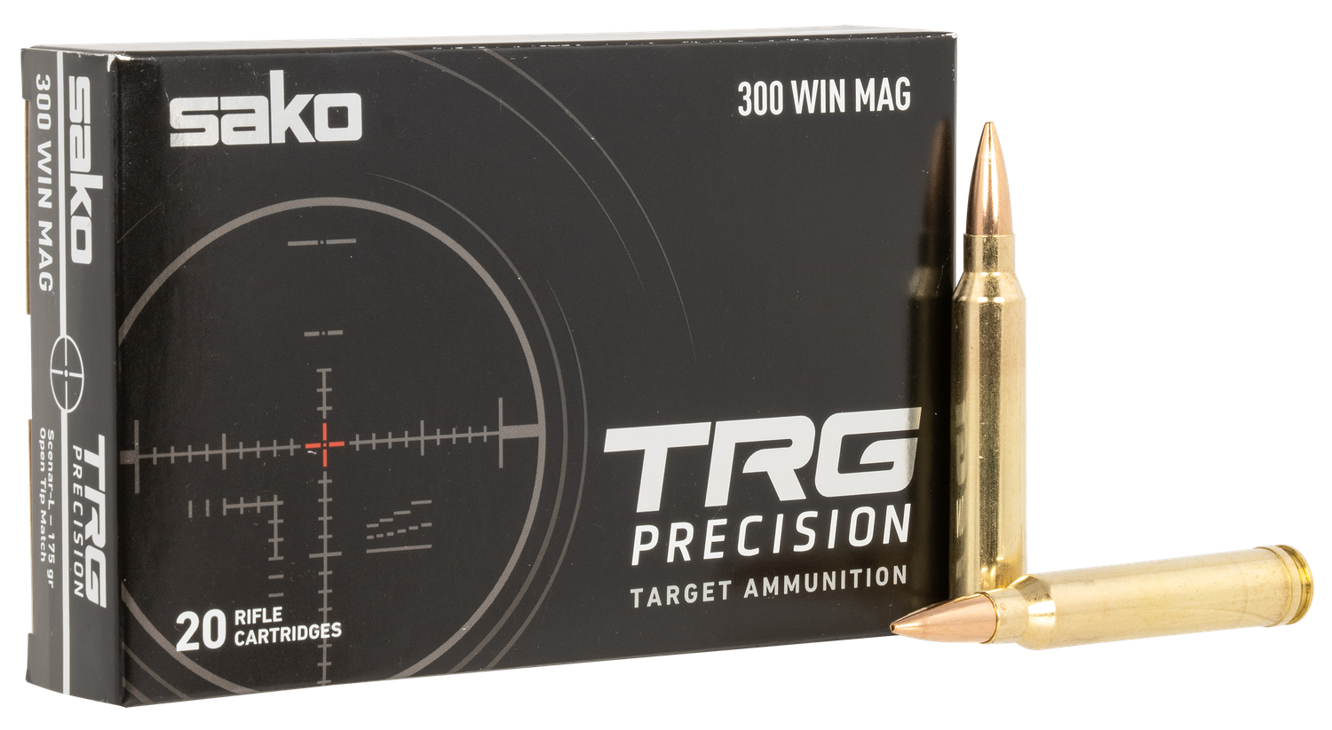Sako TRG Precision Rifle Ammunition JASTRG300WM175B, 300 Win Mag, Open Tip Match, 175 gr, 20 Rd/Bx