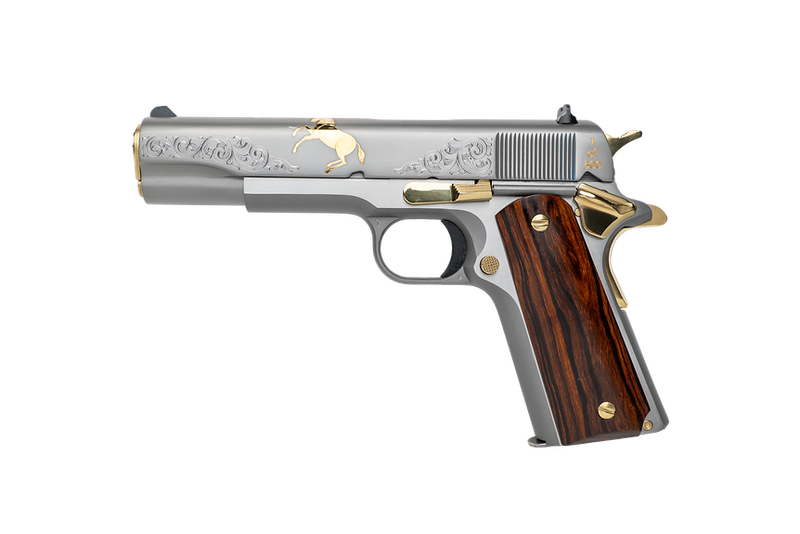 Custom & Collectible Colt 1911 Rampant, Limited Edition Pistol, CNCCOLTRAMP, 45 ACP, 5", Ironwood Grips, Stainless Finish, 24k Gold Inlay, 8 Rds