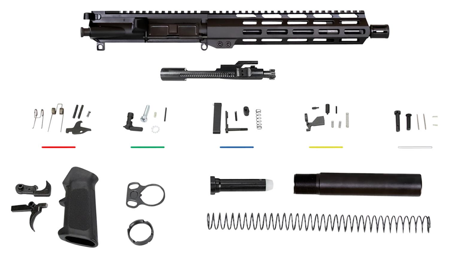Aim Sports Complete Build Kit 5.56 NATO 10.50" Black Nitride Barrel 7075-T6 Aluminum Black Anodized Receiver 10" M-LOK Handguard (AR5CUB9)