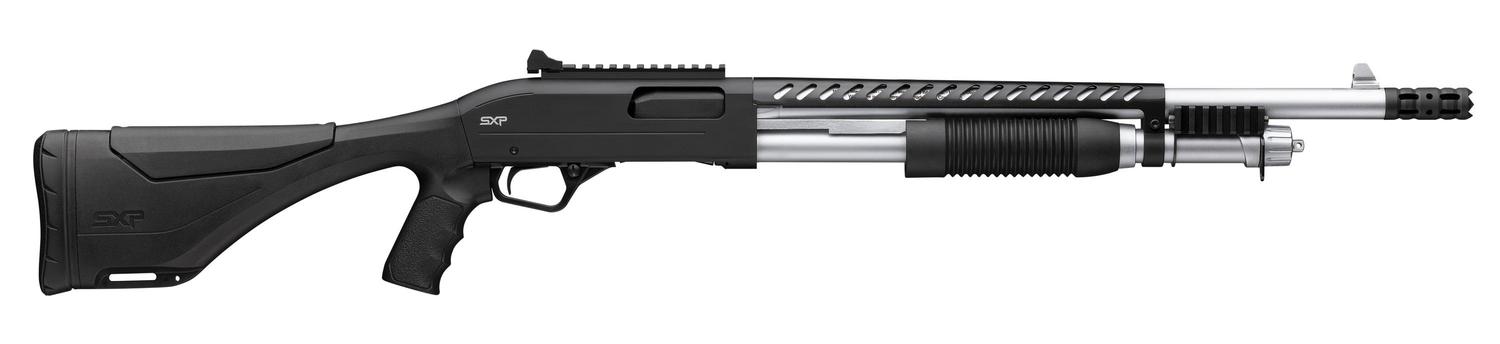 Winchester SXP Marine Extreme Defender Shotgun 512464395, 12 Gauge, 18", Matte Chrome Barrel, Black Finish, Pistol Grip, 5+1